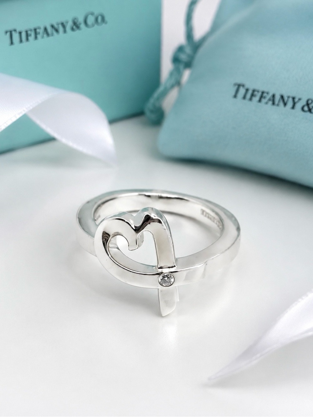 TIFFANY PALOMA PICASSO LOVING HEART DIAMOND RING SIZE 6